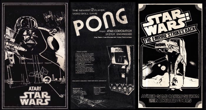 Æ (XX-XXI) - Atari Bundle (X3) - “Star Wars 1983”, “The Empire Strikes Back” & “Pong 1972” - Hand-signed,