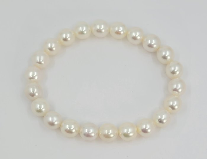 Bracciale Perle Akoya luminose da 8x8,5 mm