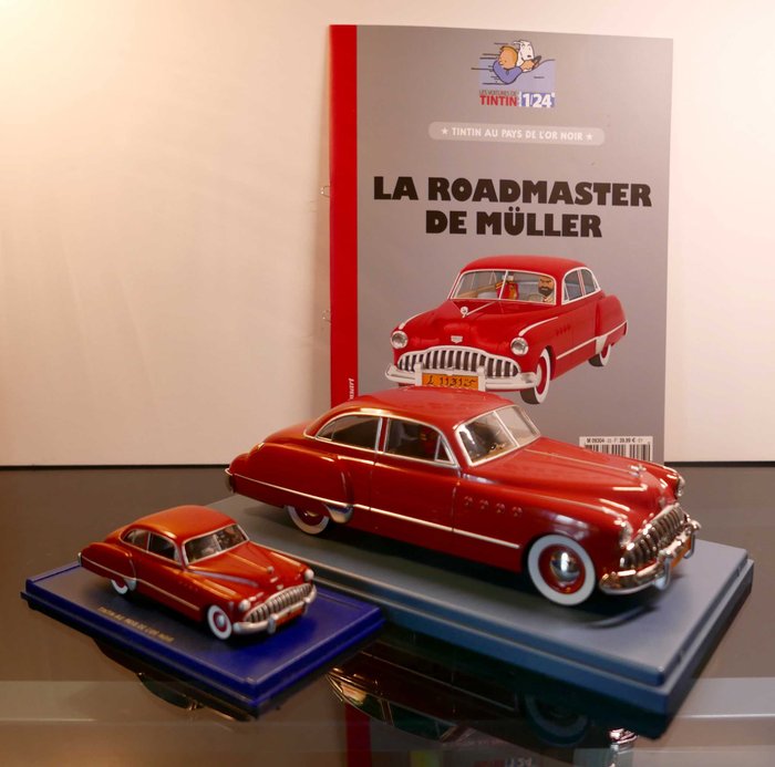 Tintin - Ensemble de 2 Voitures 1/24 et 1/43 - La Buick Roadmaster de Muller