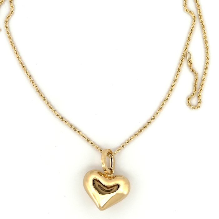 Collana a cuore - 3.1 gr - 45 cm - 18 Kt - Necklace with pendant - 18 kt. Yellow gold