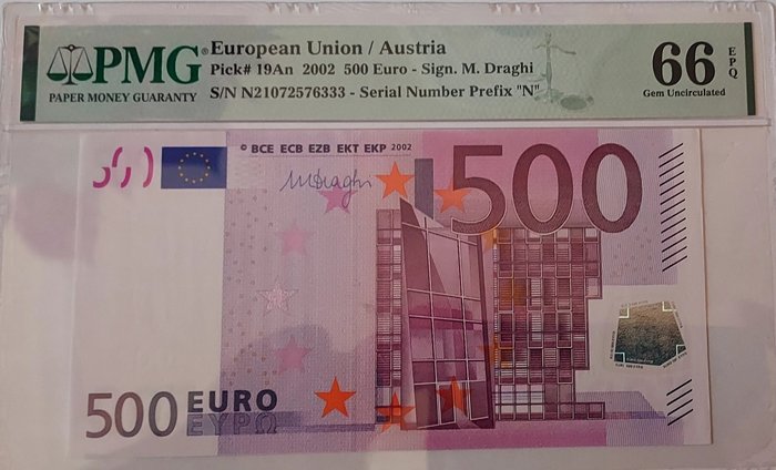 Unión Europea - Austria. - 500 Euro 2002 - Draghi F007