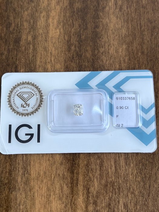 1 pcs - Diamant  (Natural)  - 0.90 ct - F - SI2 - International Gemological Institute (IGI)