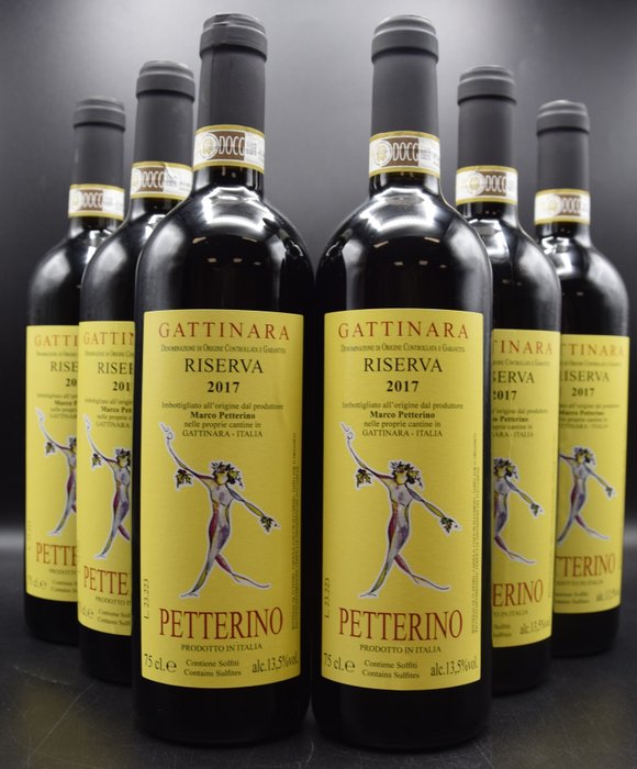 2017 Petterino, Gattinara - Piemonte Riserva - 6 Flaskor (0,75L)