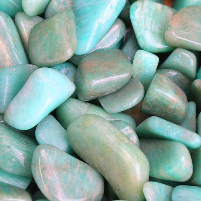 No Reserve - 'Ocean Green' Amazonite - Tumbled Stones - XL Lot- 1 kg