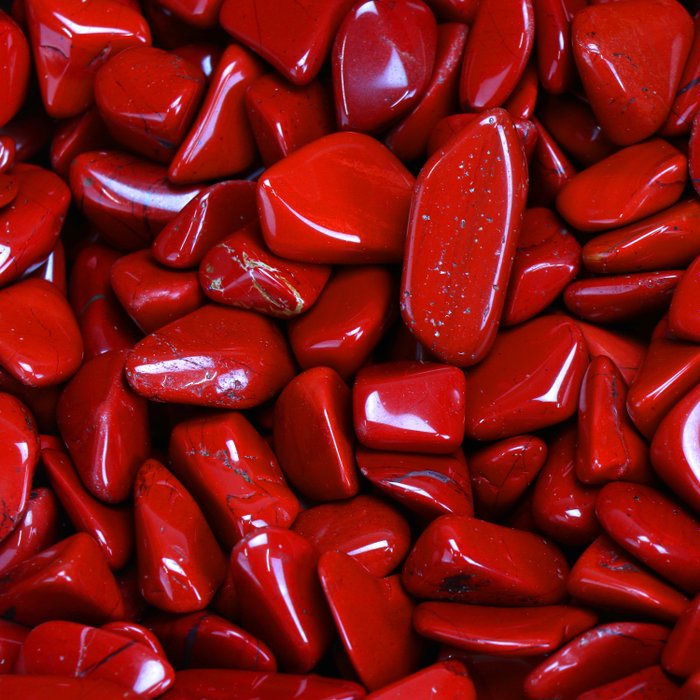 Kein Mindestpreis - 'Blood Red'Jaspis - Trommelsteine – XL-Lot- 2 kg