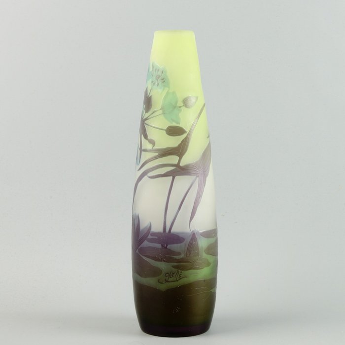Établissements Gallé - - Emile Gallé - Vase -  Wasserlilien  - Glas