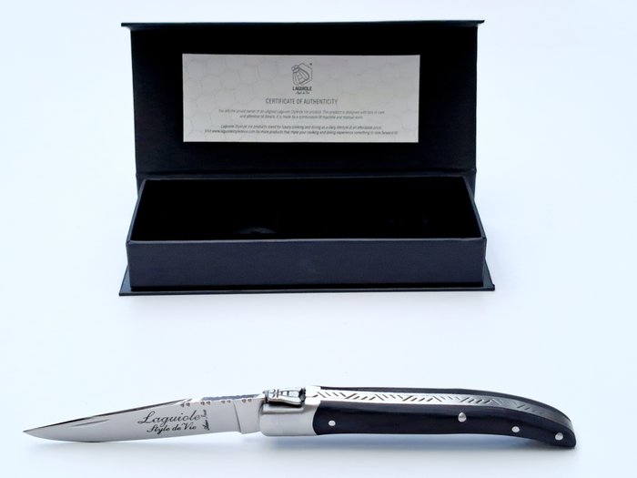 Laguiole - Pocket Knife - Black Ebony Wood - style de - Lommekniv (1)