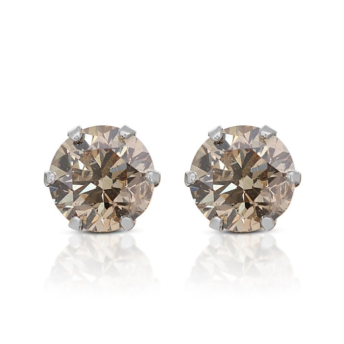 No Reserve Price Earrings - White gold -  0.62ct. Round Diamond 