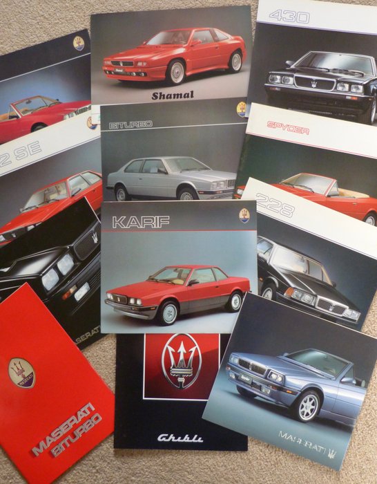 Brochure - Maserati - Biturbo, Ghibli, Karif, Shamal, Spyder, 228, 430