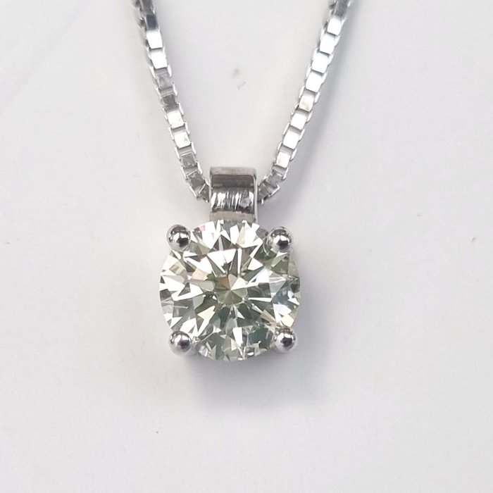 Collier avec pendentif - 14 carats Or blanc -  0.57ct. tw. Diamant  (Naturelle)