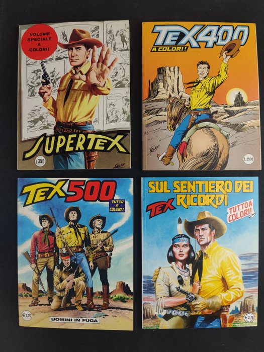 Tex Gigante nn. 100, 400, 500, 575 - Tex a Colori - 4 Comic - Ensipainos - 1972/2008