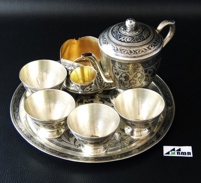 Kaffee- und Teeservice - Mokka-/Tee-Service, 7-teilig - UdSSR - .875 Silber