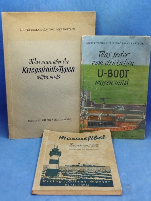 - - Lot- Handbücher Kriegsmarine/Deutsches U-Boot/Marinefibel/Kriegsschiffstypen - 1940
