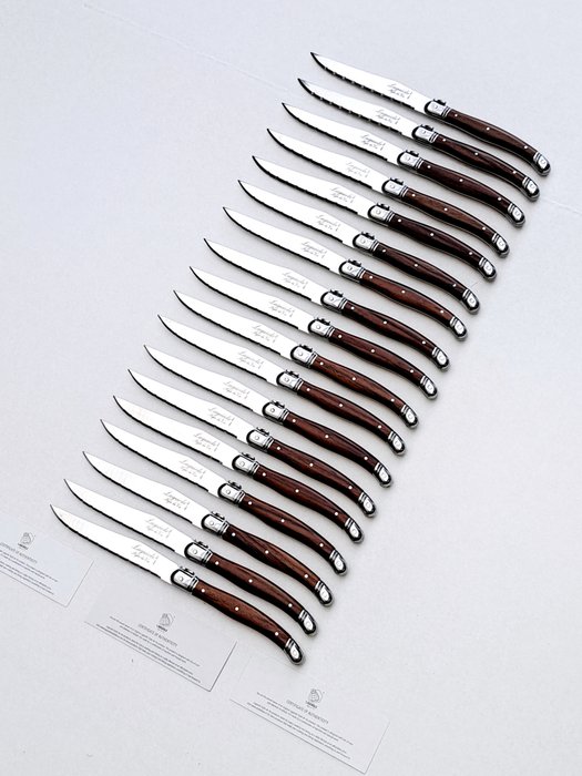 Laguiole - 18x Steak Knives - Brown - style de - Table knife set (18) - Steel (stainless)