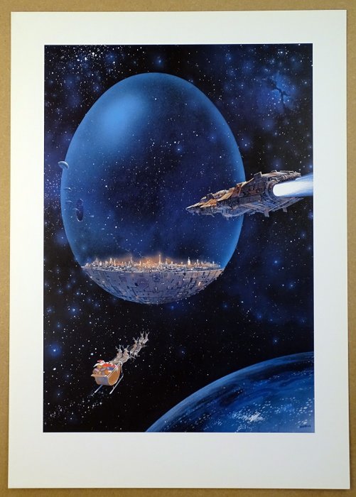Moebius - 1 Offset Print - Le père Noël dans l'espace