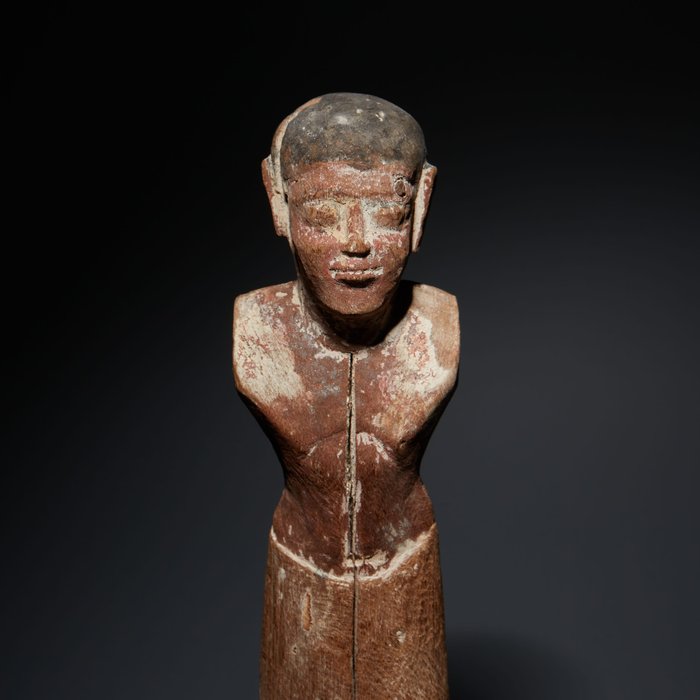 Ókori egyiptomi Fa Modell. Középbirodalom, ie 2050-1750. 25 cm. Spanyol behozatali engedély.
