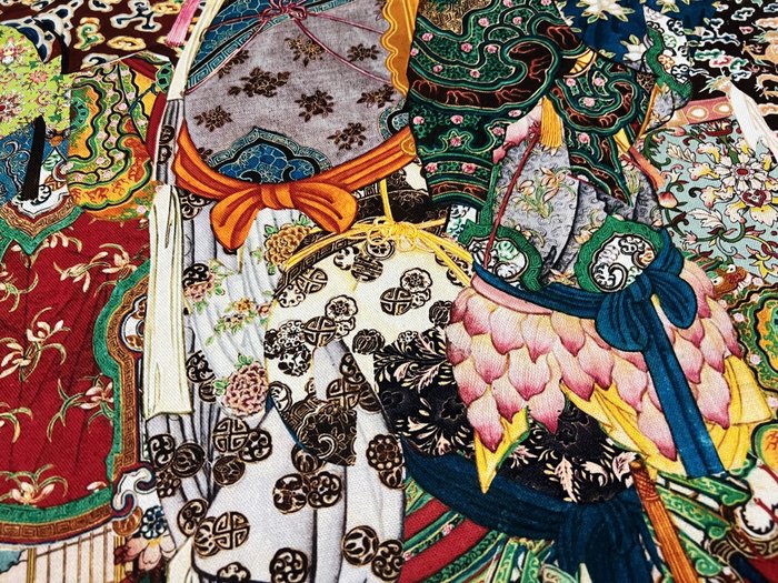 Raro y refinado tejido de algodón con tema de kimono “Arte oriental” - Tejido de tapicería  - 300 cm - 280 cm
