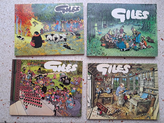 Giles – 13 x Giles(in de range van 28 t/m 42) + 7 overige Engelse humor strips – 20 Album – Eerste druk – 1972/1990