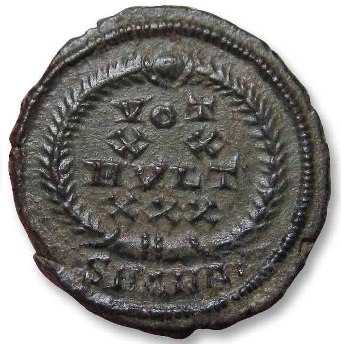 Romerska riket. Constantius II as Augustus. Follis Antioch mint circa 347-348 A.D. - mintmark SMANAI -