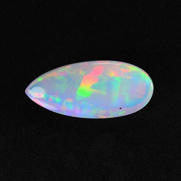 1 pcs (Optisk effekt - Opaliscens) - [Ekstra fin fargekvalitet] - [Hvit + Fargespill (Vivid)] Opal - 18.00 ct