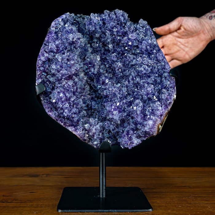 天然深紫色紫水晶 烏拉圭看台上的德魯茲- 4239.76 g