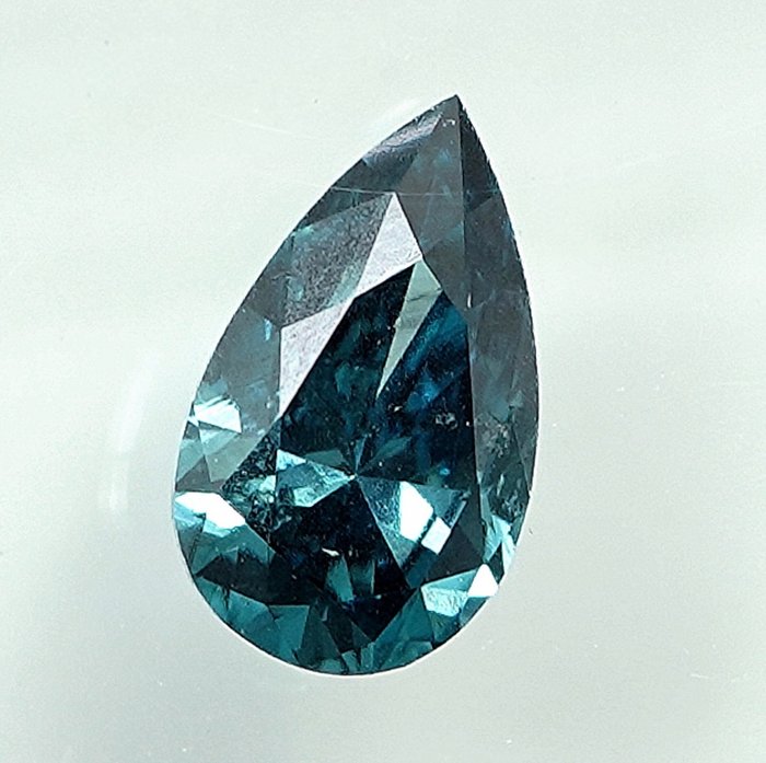 Diamant - 0.50 ct - Poire - Fancy Intense Blue - SI2
