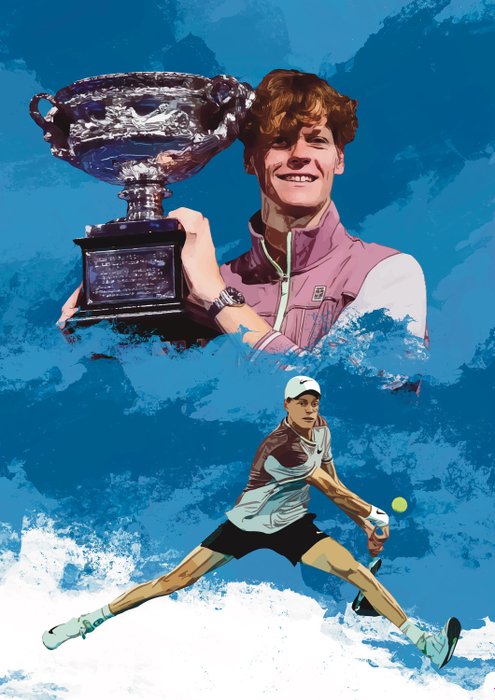 Australian Open - JANNIK SINNER AUSTRALIAN OPEN 2024 Limited Edition 2/2 w/COA (LAST copy worldwide) - 2024 - Artwork 
