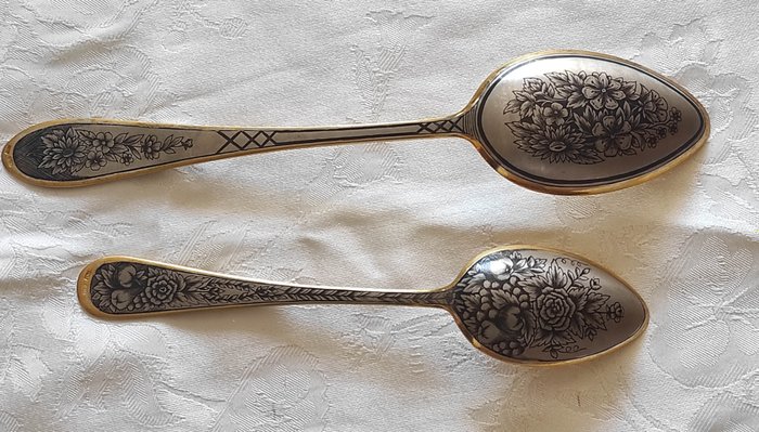 Spoon (2) - Silver gilt