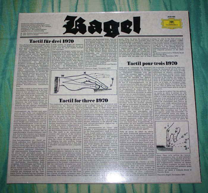 Mauricio Kagel - Tactil/Unter Strom - Classical , Contemporary, Post-Modern - Album LP (oggetto singolo) - Prima stampa - 1974