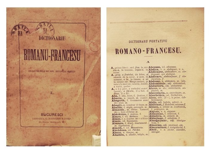 Antonescu G. M. - Dictionariu Romanu Francesu. Partea Romana - 1875