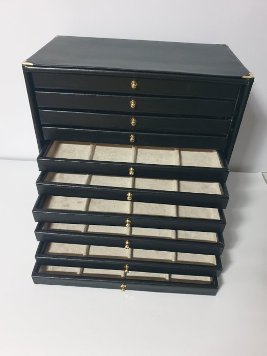 10 cassetti estraibili - 珠宝盒 - 木, 皮革