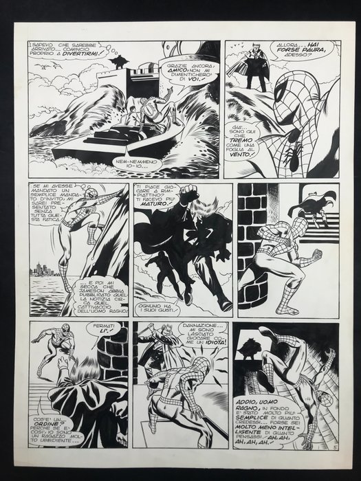 Artista Non Reperito - 1 Original page - SuperGulp! n. 18 - L'Uomo Ragno Alla Mercé del Gufo - 1978