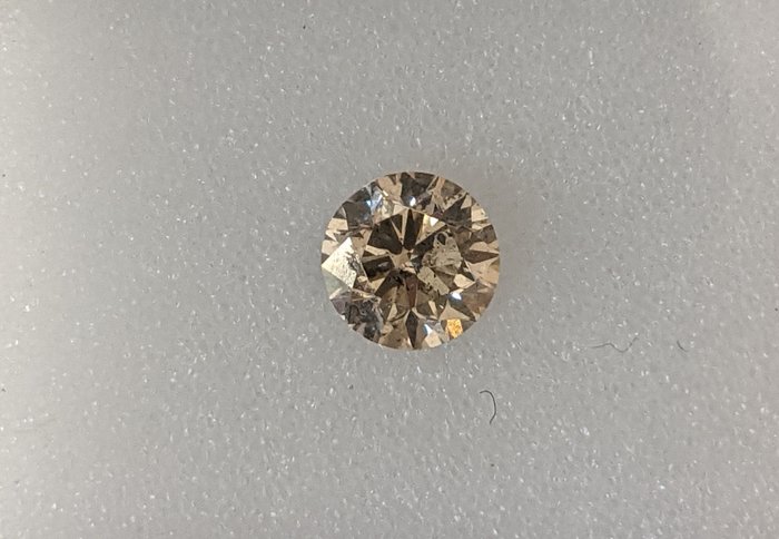 钻石 - 0.42 ct - 圆形 - 淡褐 - SI2 微内三含级, No Reserve Price