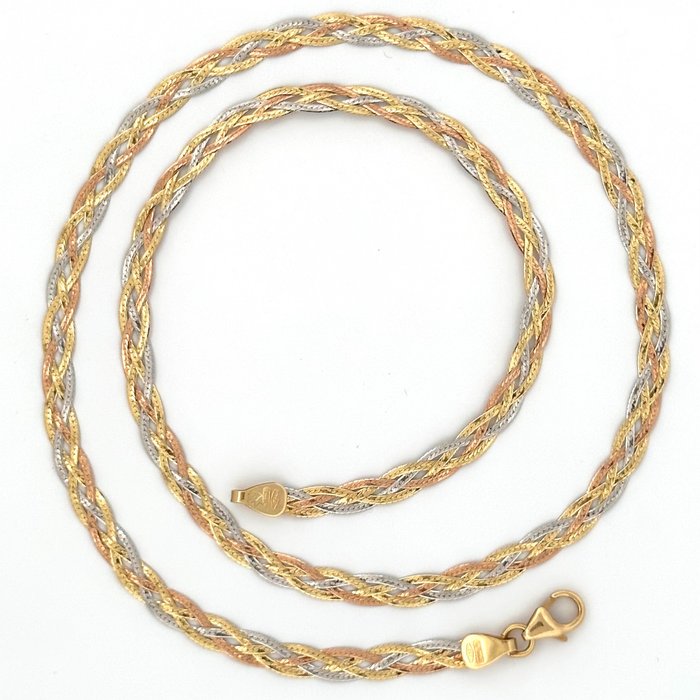 Vieri - 6.6 gr - 45 cm - 18 Kt - Choker halsketting Geel goud, Roségoud, Witgoud 