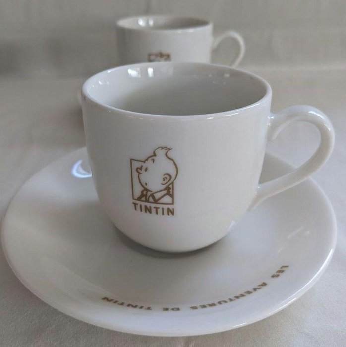Herge - 4 mainos materiaali - Tintin - Ensemble de 2 tasses + 2 sous tasse - 2011