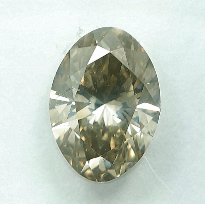 鑽石 - 1.00 ct - 橢圓形 - W-X, Light Grayish Yellow - SI1