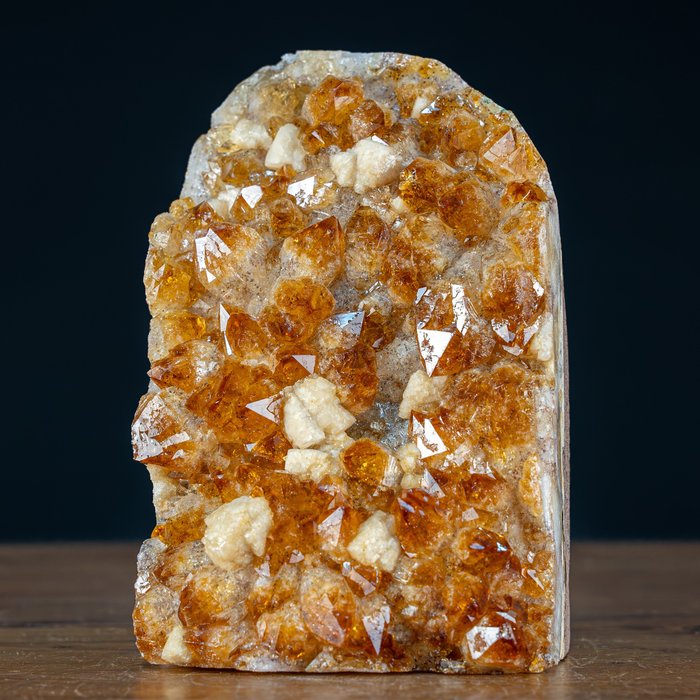 Gorgeous AAA++ Citrin-Quarz Druse with Calcite, Brazil- 2400.91 g