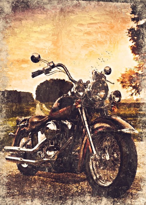 Boriani - Harley Davidson - Oil series, XL 70x50 cm , edition 3/5