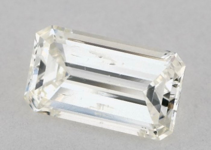 1 pcs 鑽石 - 0.51 ct - 祖母綠形 - J(極微黃、從正面看是亮白色) - I1