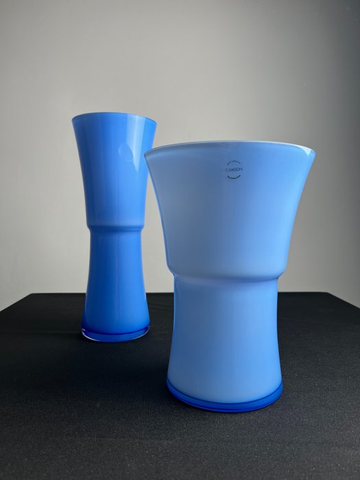 Murano.com - Carlo Nason - Vas -  Utsvängd N64 V26  - två vaser i Muranoglas
