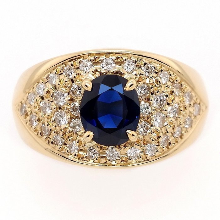 戒指 蓝宝石 - 钻石 