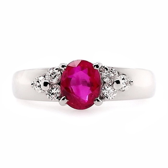 Ring Platina Rubin - Diamant