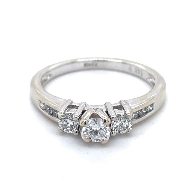 14 kt. White gold - Engagement ring - 0.54 ct Diamond