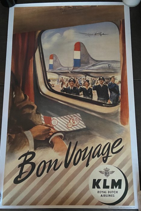 J.Wijga, J. v Heusden, Unknown - 3 large KLM posters 1920's - lithographic reprint 2004 - Anni 2000