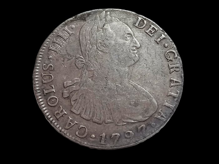 Spanje. Carlos IV (1788-1808). 8 Reales 1797 Lima  IJ