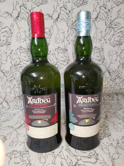 Ardbeg - Smoketrails Côte Rôtie Edition & Smoketrails Manzanilla Edition - Original bottling  - 1,0 litros - 2 botellas 