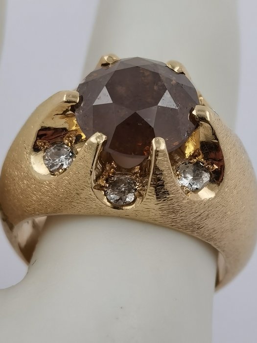Ring Gelbgold, Roségold Diamant  (Natürlich) - Diamant 