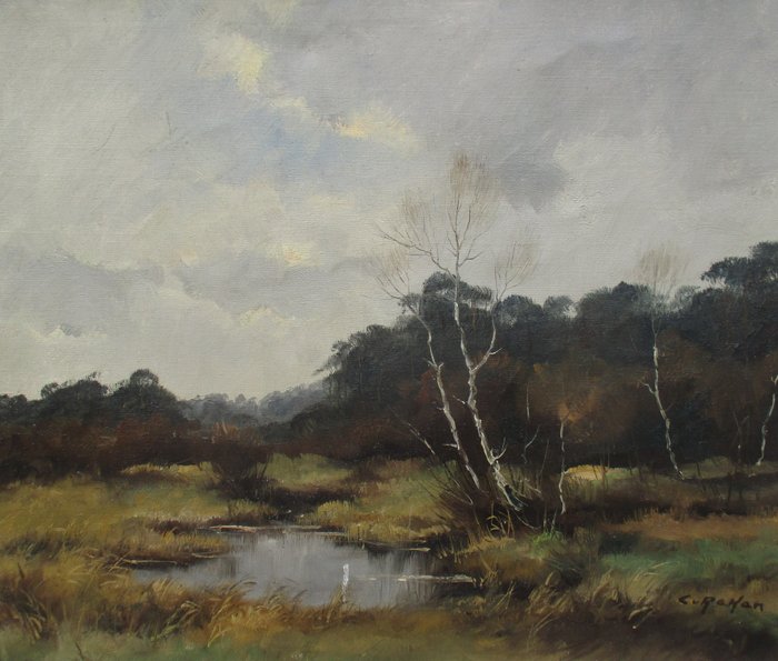 Cor van Reken (1879-1959) - Heidelandschap in de Peel