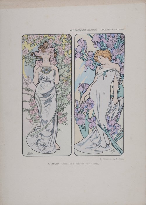 Alphonse Mucha (1860-1939) - Les Fleurs