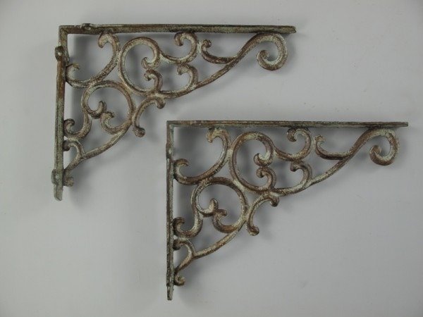 Wall shelf bracket (2) - Cast iron